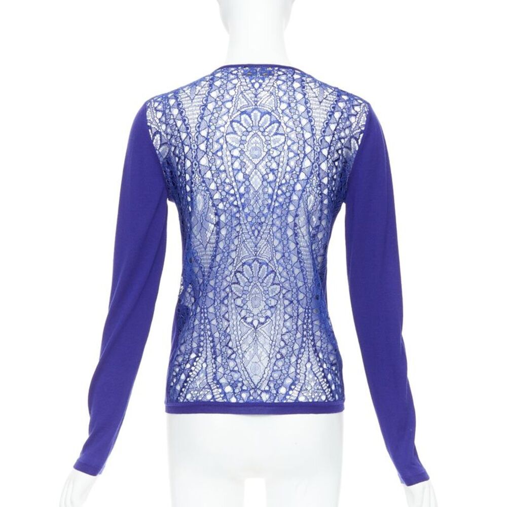 Emilio Pucci Wool Floral Lace Cardigan